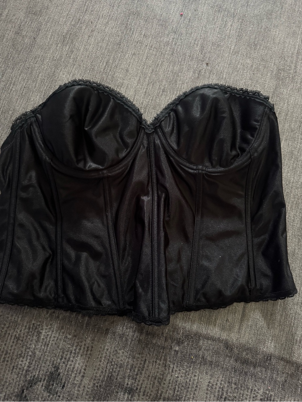 Strapless Longline Bustier Corset - Black